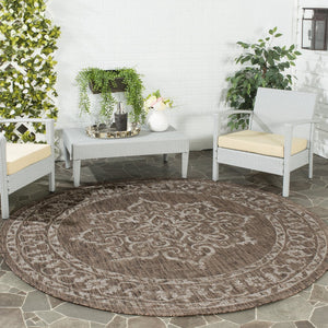 Safavieh Courtyard Elegant Aqua And Grey Area Rug – Durable, Soft, Oeko-tex Certified For Indoor & Outdoor Use Brown ,Beige 88% Polypropylene,12% Polyester Cy8481-36321-212