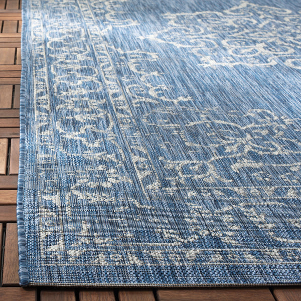 Safavieh Courtyard Elegant Aqua And Grey Area Rug – Durable, Soft, Oeko-tex Certified For Indoor & Outdoor Use Brown ,Beige 88% Polypropylene,12% Polyester Cy8481-36321-212