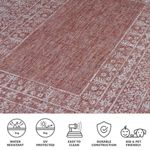 Safavieh Courtyard Stylish Area Rug For Indoor & Outdoor Use - Durable, Oeko-tex Certified Elegance Black ,Natural 88% Polypropylene,12% Polyester Cy8482-37321-6