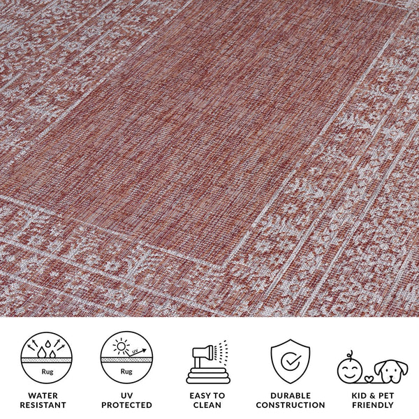 Safavieh Courtyard Stylish Area Rug For Indoor & Outdoor Use - Durable, Oeko-tex Certified Elegance Black ,Natural 88% Polypropylene,12% Polyester Cy8482-37321-6
