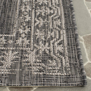 Safavieh Courtyard Stylish Area Rug For Indoor & Outdoor Use - Durable, Oeko-tex Certified Elegance Black ,Natural 88% Polypropylene,12% Polyester Cy8482-37321-6