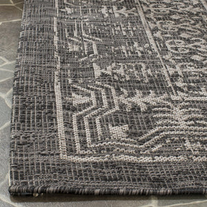 Safavieh Courtyard Stylish Area Rug For Indoor & Outdoor Use - Durable, Oeko-tex Certified Elegance Black ,Natural 88% Polypropylene,12% Polyester Cy8482-37321-6