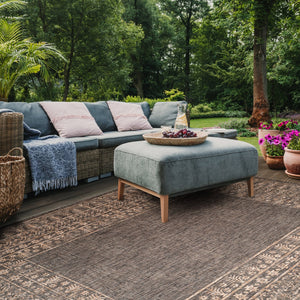 Safavieh Courtyard Stylish Area Rug For Indoor & Outdoor Use - Durable, Oeko-tex Certified Elegance Black ,Natural 88% Polypropylene,12% Polyester Cy8482-37321-6