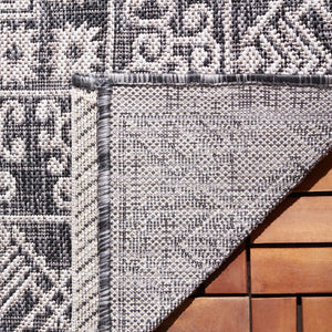 Safavieh Courtyard Indoor/Outdoor Area Rug - Elegant Black And Beige Design For Timeless Home Style And Comfort Grey ,Navy 88% Polypropylene,12% Polyester Cy8484-368-8