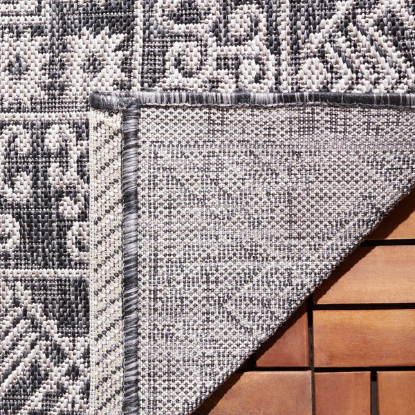 Safavieh Courtyard Indoor/Outdoor Area Rug - Elegant Black And Beige Design For Timeless Home Style And Comfort Grey ,Navy 88% Polypropylene,12% Polyester Cy8484-368-8