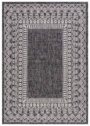 Safavieh Courtyard Indoor/Outdoor Area Rug - Elegant Black And Beige Design For Timeless Home Style And Comfort Grey ,Navy 88% Polypropylene,12% Polyester Cy8484-368-8