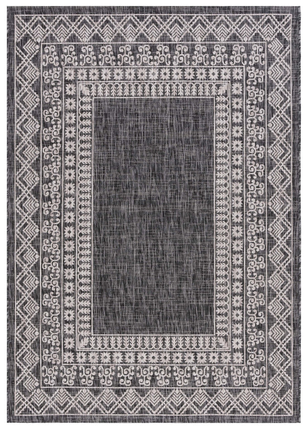Safavieh Courtyard Indoor/Outdoor Area Rug - Elegant Black And Beige Design For Timeless Home Style And Comfort Grey ,Navy 88% Polypropylene,12% Polyester Cy8484-368-8