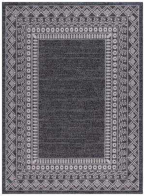 Safavieh Courtyard Indoor/Outdoor Area Rug - Elegant Black And Beige Design For Timeless Home Style And Comfort Grey ,Navy 88% Polypropylene,12% Polyester Cy8484-368-8
