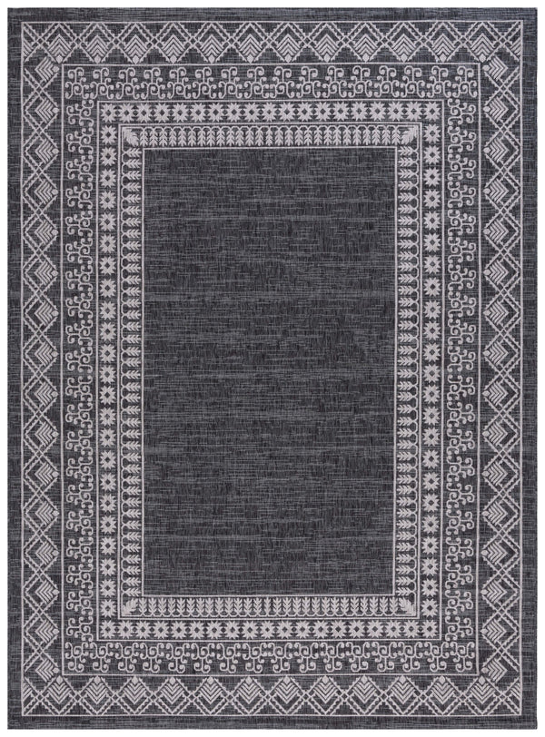Safavieh Courtyard Indoor/Outdoor Area Rug - Elegant Black And Beige Design For Timeless Home Style And Comfort Grey ,Navy 88% Polypropylene,12% Polyester Cy8484-368-8