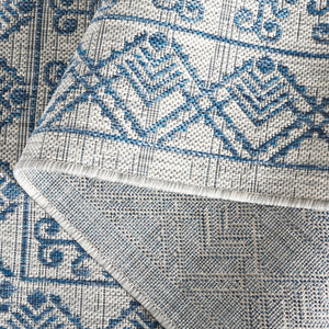 Safavieh Courtyard Indoor/Outdoor Area Rug - Elegant Black And Beige Design For Timeless Home Style And Comfort Grey ,Navy 88% Polypropylene,12% Polyester Cy8484-368-8