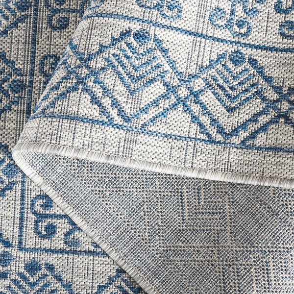 Safavieh Courtyard Indoor/Outdoor Area Rug - Elegant Black And Beige Design For Timeless Home Style And Comfort Grey ,Navy 88% Polypropylene,12% Polyester Cy8484-368-8