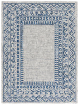 Safavieh Courtyard Indoor/Outdoor Area Rug - Elegant Black And Beige Design For Timeless Home Style And Comfort Grey ,Navy 88% Polypropylene,12% Polyester Cy8484-368-8
