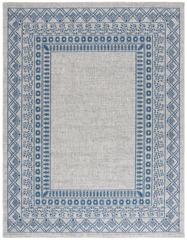 Safavieh Courtyard Indoor/Outdoor Area Rug - Elegant Black And Beige Design For Timeless Home Style And Comfort Grey ,Navy 88% Polypropylene,12% Polyester Cy8484-368-8