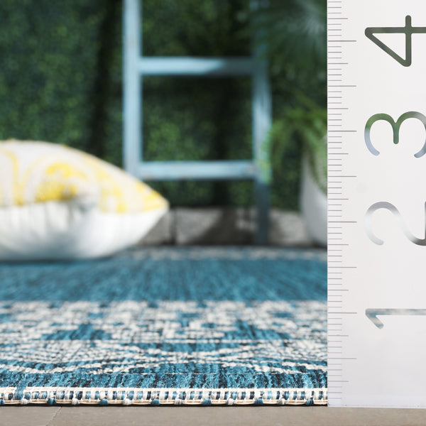 Safavieh Courtyard Indoor/Outdoor Area Rug - Elegant Black And Beige Design For Timeless Home Style And Comfort Grey ,Navy 88% Polypropylene,12% Polyester Cy8484-368-8