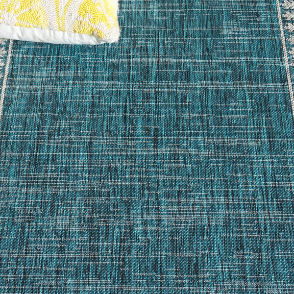 Safavieh Courtyard Indoor/Outdoor Area Rug - Elegant Black And Beige Design For Timeless Home Style And Comfort Grey ,Navy 88% Polypropylene,12% Polyester Cy8484-368-8