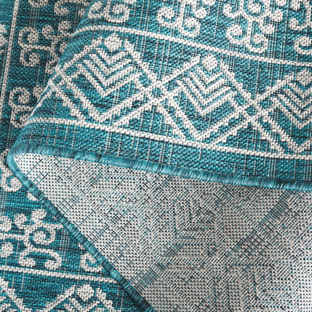 Safavieh Courtyard Indoor/Outdoor Area Rug - Elegant Black And Beige Design For Timeless Home Style And Comfort Grey ,Navy 88% Polypropylene,12% Polyester Cy8484-368-8