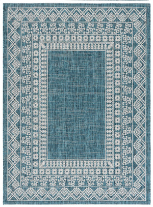 Safavieh Courtyard Indoor/Outdoor Area Rug - Elegant Black And Beige Design For Timeless Home Style And Comfort Grey ,Navy 88% Polypropylene,12% Polyester Cy8484-368-8