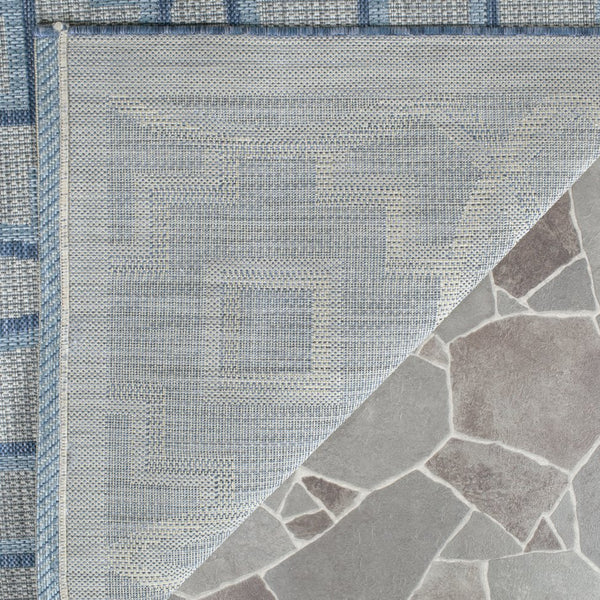 Safavieh Courtyard Elegant Grey/Navy Area Rug – Versatile Indoor/Outdoor Medium Rectangle, Oeko-tex Certified Grey ,Navy 88% Polypropylene,12% Polyester Cy8499-36812-5