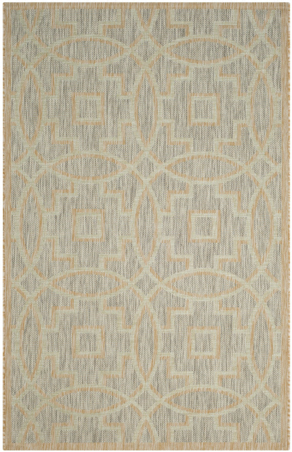 Safavieh Courtyard Elegant Grey/Navy Area Rug – Versatile Indoor/Outdoor Medium Rectangle, Oeko-tex Certified Grey ,Navy 88% Polypropylene,12% Polyester Cy8499-36812-5