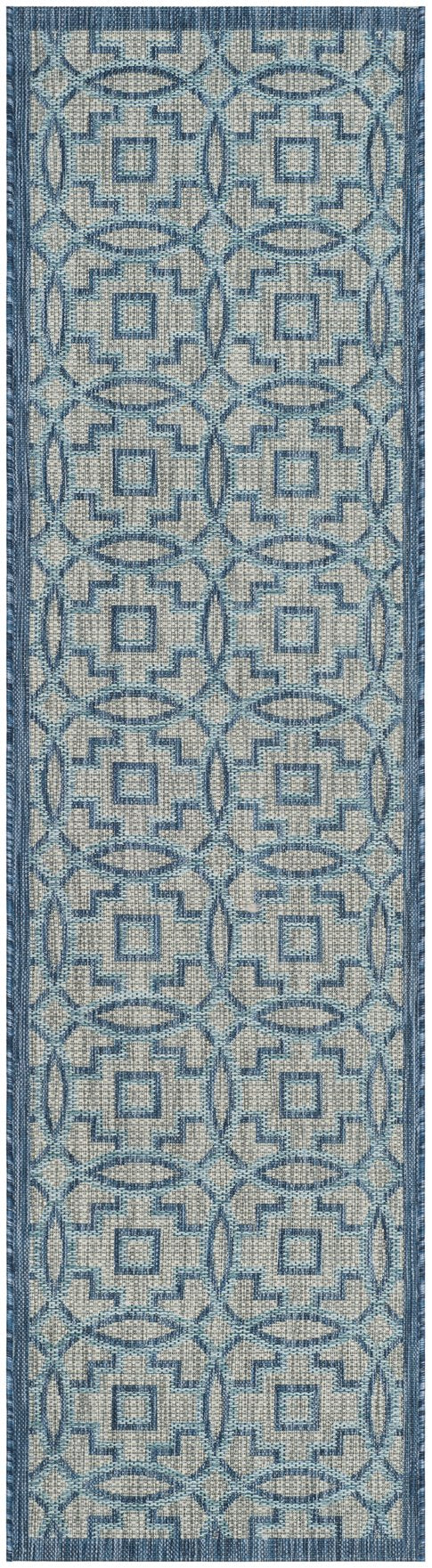 Safavieh Courtyard Elegant Grey/Navy Area Rug – Versatile Indoor/Outdoor Medium Rectangle, Oeko-tex Certified Grey ,Navy 88% Polypropylene,12% Polyester Cy8499-36812-5