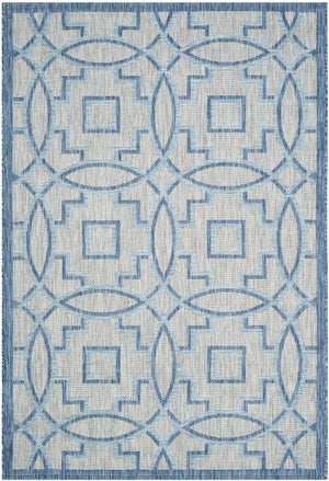 Safavieh Courtyard Elegant Grey/Navy Area Rug – Versatile Indoor/Outdoor Medium Rectangle, Oeko-tex Certified Grey ,Navy 88% Polypropylene,12% Polyester Cy8499-36812-5