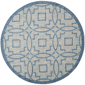 Safavieh Courtyard Elegant Grey/Navy Area Rug – Versatile Indoor/Outdoor Medium Rectangle, Oeko-tex Certified Grey ,Navy 88% Polypropylene,12% Polyester Cy8499-36812-5