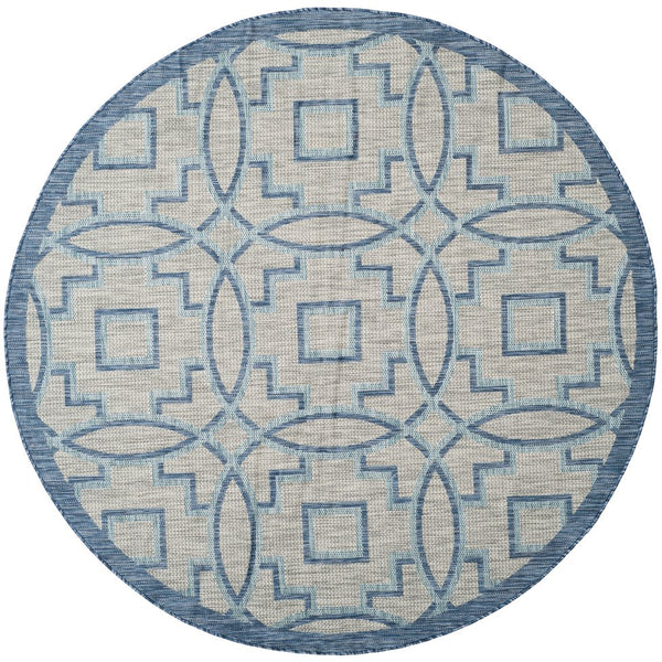 Safavieh Courtyard Elegant Grey/Navy Area Rug – Versatile Indoor/Outdoor Medium Rectangle, Oeko-tex Certified Grey ,Navy 88% Polypropylene,12% Polyester Cy8499-36812-5