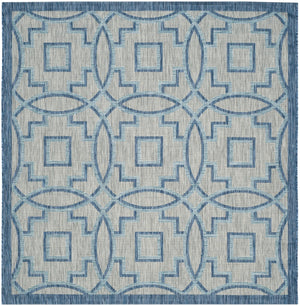 Safavieh Courtyard Elegant Grey/Navy Area Rug – Versatile Indoor/Outdoor Medium Rectangle, Oeko-tex Certified Grey ,Navy 88% Polypropylene,12% Polyester Cy8499-36812-5