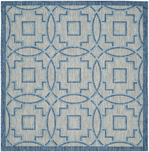 Safavieh Courtyard Elegant Grey/Navy Area Rug – Versatile Indoor/Outdoor Medium Rectangle, Oeko-tex Certified Grey ,Navy 88% Polypropylene,12% Polyester Cy8499-36812-5
