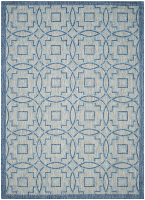 Safavieh Courtyard Elegant Grey/Navy Area Rug – Versatile Indoor/Outdoor Medium Rectangle, Oeko-tex Certified Grey ,Navy 88% Polypropylene,12% Polyester Cy8499-36812-5
