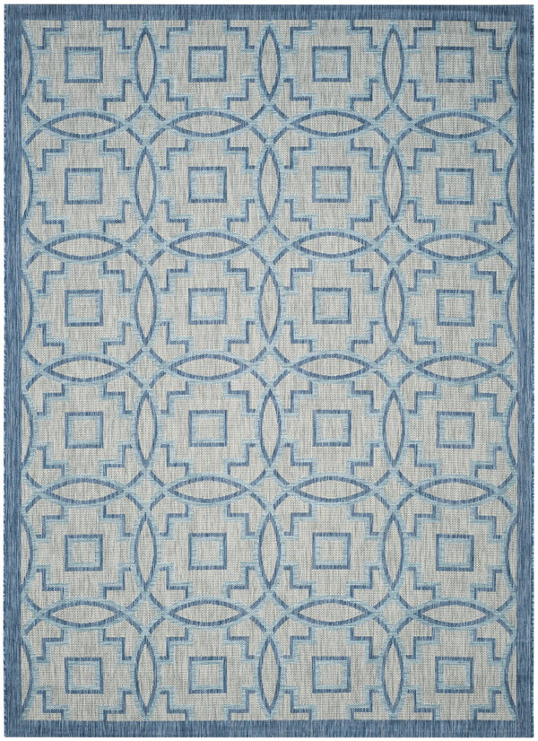 Safavieh Courtyard Elegant Grey/Navy Area Rug – Versatile Indoor/Outdoor Medium Rectangle, Oeko-tex Certified Grey ,Navy 88% Polypropylene,12% Polyester Cy8499-36812-5