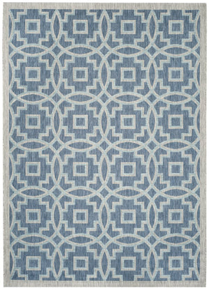 Safavieh Courtyard Elegant Grey/Navy Area Rug – Versatile Indoor/Outdoor Medium Rectangle, Oeko-tex Certified Grey ,Navy 88% Polypropylene,12% Polyester Cy8499-36812-5