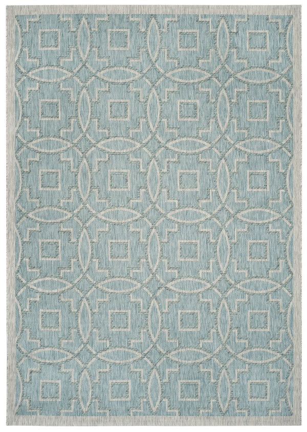 Safavieh Courtyard Elegant Grey/Navy Area Rug – Versatile Indoor/Outdoor Medium Rectangle, Oeko-tex Certified Grey ,Navy 88% Polypropylene,12% Polyester Cy8499-36812-5