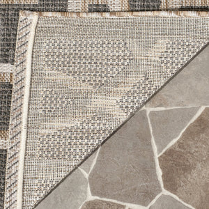 Safavieh Courtyard Elegant Grey/Navy Area Rug – Versatile Indoor/Outdoor Medium Rectangle, Oeko-tex Certified Grey ,Navy 88% Polypropylene,12% Polyester Cy8499-36812-5