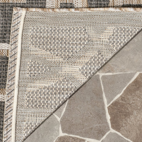 Safavieh Courtyard Elegant Grey/Navy Area Rug – Versatile Indoor/Outdoor Medium Rectangle, Oeko-tex Certified Grey ,Navy 88% Polypropylene,12% Polyester Cy8499-36812-5