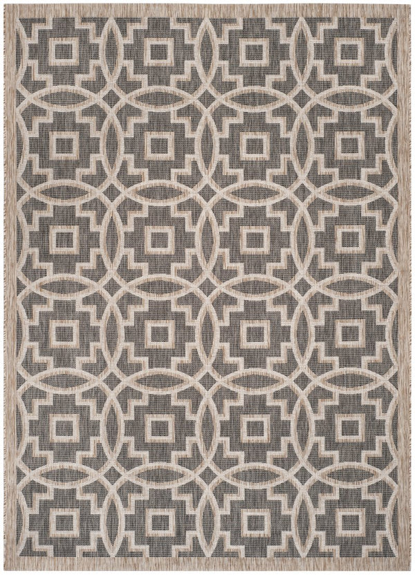 Safavieh Courtyard Elegant Grey/Navy Area Rug – Versatile Indoor/Outdoor Medium Rectangle, Oeko-tex Certified Grey ,Navy 88% Polypropylene,12% Polyester Cy8499-36812-5