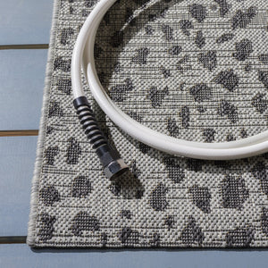Safavieh Courtyard Ivory And Black Low-Profile Area Rug — Modern Minimalist Accent, Durable Power-Loomed Turkish Design 2'-7" x 5'-0" CY8505-53712-3
