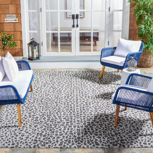 Safavieh Courtyard Elegant Navy And Grey Area Rug – Timeless Design For Modern Homes And Outdoor Spaces Ivory ,Sage Green 88% Polypropylene,12% Polyester Cy8505-52712-7r