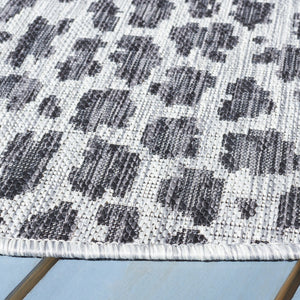 Safavieh Courtyard Ivory And Black Low-Profile Area Rug — Modern Minimalist Accent, Durable Power-Loomed Turkish Design 2'-7" x 5'-0" CY8505-53712-3