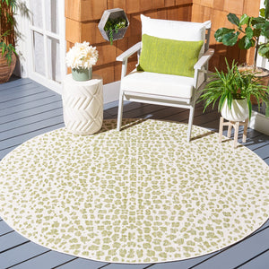 Safavieh Courtyard Elegant Navy And Grey Area Rug – Timeless Design For Modern Homes And Outdoor Spaces Ivory ,Sage Green 88% Polypropylene,12% Polyester Cy8505-52712-7r