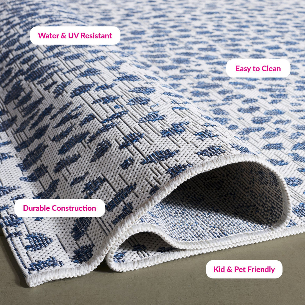 Safavieh Courtyard Elegant Navy And Grey Area Rug – Timeless Design For Modern Homes And Outdoor Spaces Ivory ,Sage Green 88% Polypropylene,12% Polyester Cy8505-52712-7r