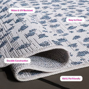 Safavieh Courtyard Area Rug - Elegant Coastal Design In Ivory And Navy Perfect For Modern Home Decor Spaces Ivory ,Navy 88% Polypropylene,12% Polyester Cy8505-53412-5rr