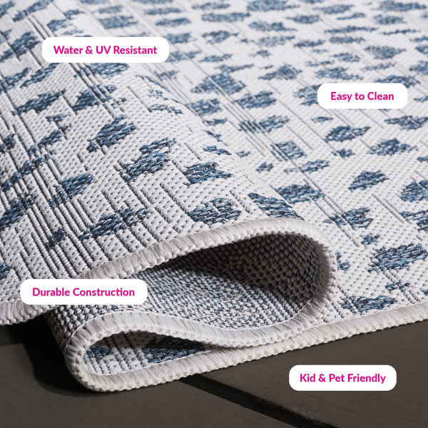 Safavieh Courtyard Area Rug - Elegant Coastal Design In Ivory And Navy Perfect For Modern Home Decor Spaces Ivory ,Navy 88% Polypropylene,12% Polyester Cy8505-53412-5rr