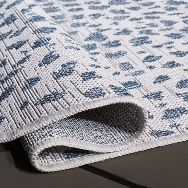 Safavieh Courtyard Area Rug - Elegant Coastal Design In Ivory And Navy Perfect For Modern Home Decor Spaces Ivory ,Navy 88% Polypropylene,12% Polyester Cy8505-53412-5rr