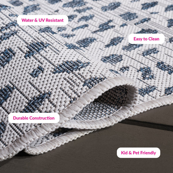 Safavieh Courtyard Area Rug - Elegant Coastal Design In Ivory And Navy Perfect For Modern Home Decor Spaces Ivory ,Navy 88% Polypropylene,12% Polyester Cy8505-53412-5sc