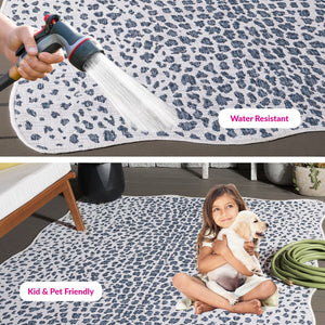 Safavieh Courtyard Area Rug - Elegant Coastal Design In Ivory And Navy Perfect For Modern Home Decor Spaces Ivory ,Navy 88% Polypropylene,12% Polyester Cy8505-53412-5sc