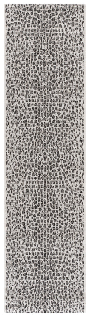 Safavieh Courtyard Ivory And Black Low-Profile Area Rug — Modern Minimalist Accent, Durable Power-Loomed Turkish Design 2'-7" x 5'-0" CY8505-53712-3