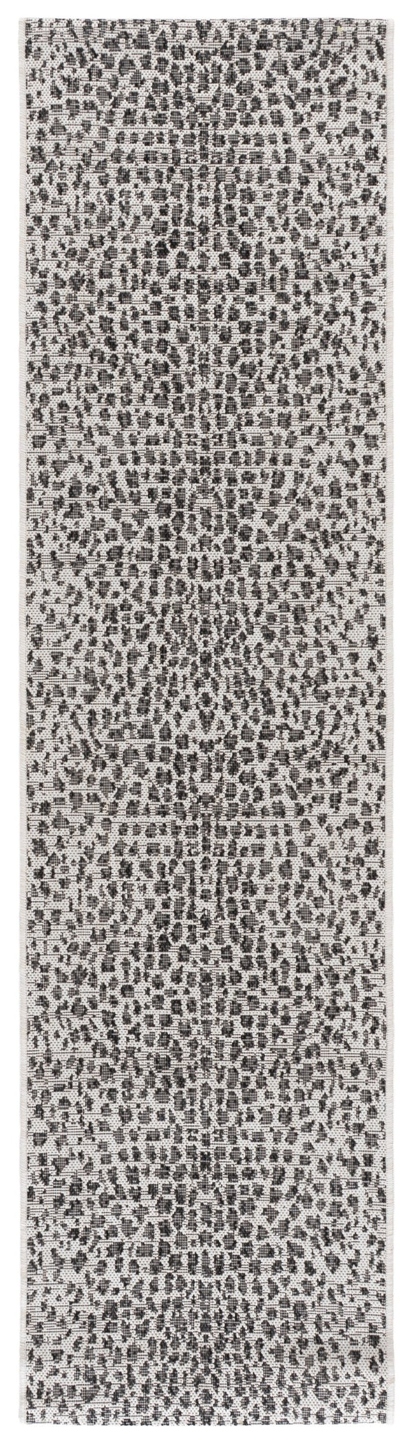 Safavieh Courtyard Ivory And Black Low-Profile Area Rug — Modern Minimalist Accent, Durable Power-Loomed Turkish Design 2'-7" x 5'-0" CY8505-53712-3