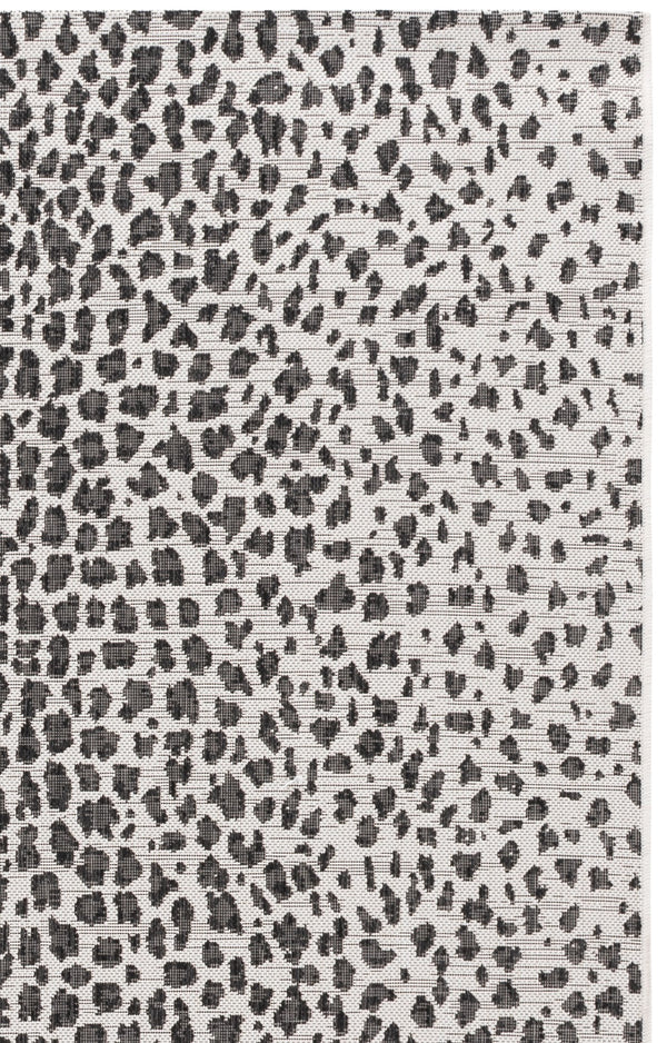 Safavieh Courtyard Ivory And Black Low-Profile Area Rug — Modern Minimalist Accent, Durable Power-Loomed Turkish Design 2'-7" x 5'-0" CY8505-53712-3