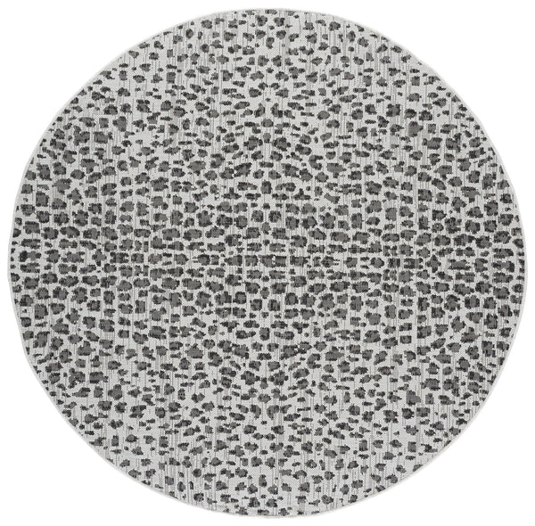 Safavieh Courtyard Ivory And Black Low-Profile Area Rug — Modern Minimalist Accent, Durable Power-Loomed Turkish Design 2'-7" x 5'-0" CY8505-53712-3